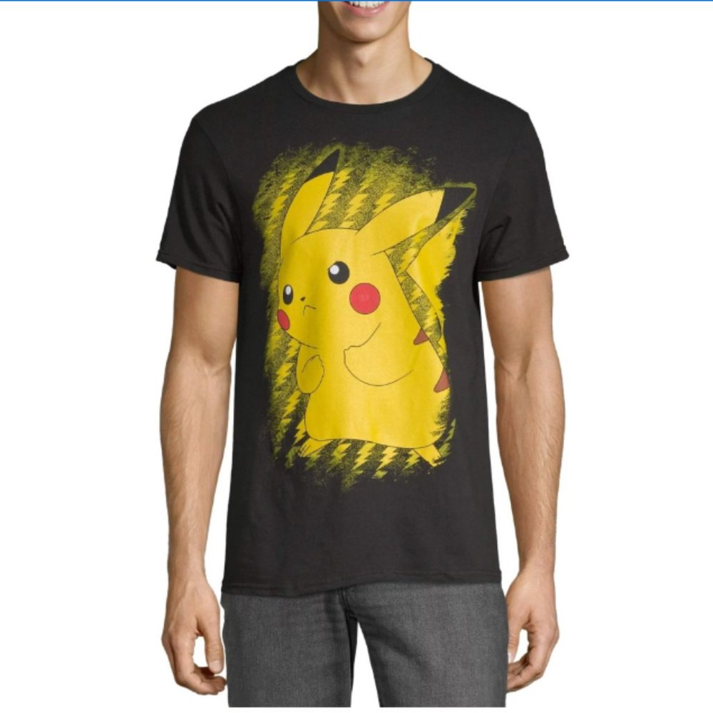 Pokemon Men's Brushstroke Pikachu Graphic T-Shirt Pokemon Pikachu Brushy